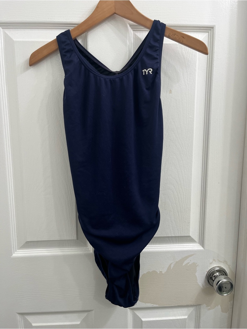 TYR Navy Girls' Solid One-Piece Swimsuit